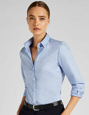 Kustom Kit - Women s Tailored Fit Stretch Oxford Shirt Long Sleeve Light Blue White /Titelbild