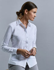 Russell Collection - Ladies  Long Sleeve Tailored Coolmax  Shirt Light Blue White /Titelbild