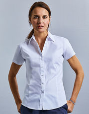 Russell Collection - Ladies  Short Sleeve Tailored Coolmax  Shirt Light Blue White /Titelbild