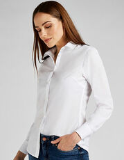 Kustom Kit - Women s Tailored Fit Poplin Shirt Long Sleeve Black Light Blue White /Titelbild