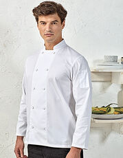 Premier Workwear - Chef s Long Sleeve Coolchecker  Jacket White Black /Titelbild