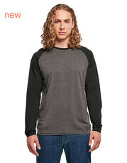 Build Your Brand Basic - Men s Contrast Raglan Longsleeve T-Shirt Charcoal White Cherry Black /Titelbild