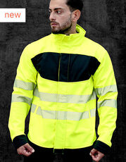 Korntex - EOS Hi-Vis Workwear Softshell Jacket With Printing Area Signal Yellow Signal Orange Black /Titelbild