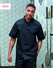 Premier Workwear - Studded Front Short Sleeve Chef s Jacket Black White /Titelbild