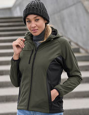 Tee Jays - Women s Hooded Lightweight Performance Softshell Jacket Olive Dark Grey (Solid) Black Off White /Titelbild