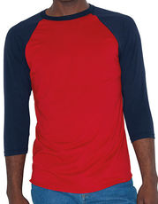 American Apparel - Unisex Poly-Cotton  Sleeve Raglan T-Shirt Red Black Heather Grey Heather Lake Blue White Navy /Titelbild