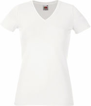 F.O.L. | Lady-Fit V-Neck T Damen Stretch V-Ausschnitt T-Shirt