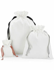 Westford Mill - Cotton Gift Bag with Ribbon Drawstring Soft White Black Light Grey Rose Gold /Titelbild