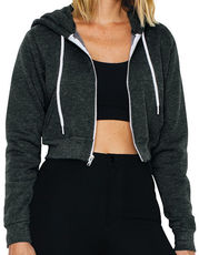 American Apparel - Women`s Flex Fleece Cropped Zip Hooded Sweatshirt Navy White Dark Heather Grey Black /Titelbild