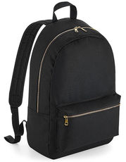 BagBase - Metallic Zip Backpack Black Gold Silver /Titelbild