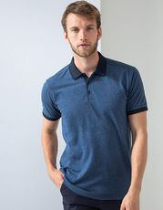 Henbury - Contrast Tri Blend Polo Shirt Heather Charcoal Heather Navy Black Navy /Titelbild