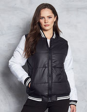 Just Hoods - Varsity Puffer Jacket Jet Black New French Navy White /Titelbild