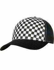 FLEXFIT - Checkerboard Retro Trucker Black Lightrose White /Titelbild