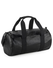 BagBase - Faux Leather Barrel Bag Black /Titelbild