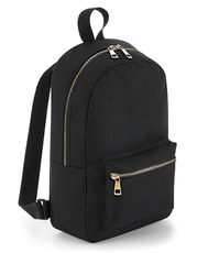 BagBase - Metallic Zip Mini Backpack Black Silver Gold /Titelbild