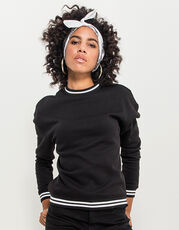 Build Your Brand - Ladies  College Sweat Crew Black White /Titelbild