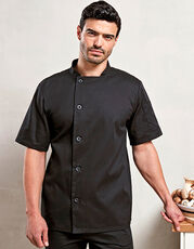 Premier Workwear - Essential Short Sleeve Chef s Jacket Black White /Titelbild