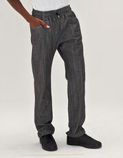 Le Chef Prep - Prep Trouser Black Black Cross Dyed Denim Camel Brown /Titelbild