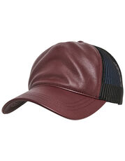 FLEXFIT - Leather Trucker Cap Maroon Black /Titelbild