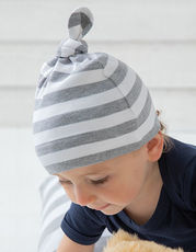 Babybugz - Baby Stripy One Knot Hat Navy Light Grey Melange Powder Pink Red Antique Blue Washed White White Dusty Blue /Titelbild