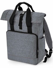 BagBase - Recycled Twin Handle Roll-Top Laptop Backpack Navy Dusk Mustard Black Grey Marl /Titelbild