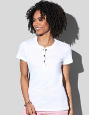 Stedman  - Sharon Henley T-Shirt Women White Black Opal /Titelbild