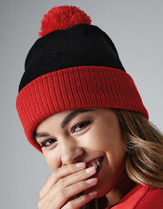 Beechfield - Snowstar  Two-Tone Beanie French Navy Off White Black Fuchsia Bright Royal Bright Red /Titelbild