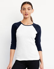 3/4-Sleeve Contrast Raglan T-Shirt