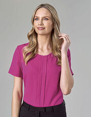 Brook Taverner - Women s Verona Short Sleeve Blouse Fuchsia Sky Blue Black Royal Blue Burgundy Navy /Titelbild