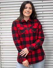 Burnside - Ladies  Woven Plaid Flannel Shirt Khaki Check Red Check Black Check /Titelbild