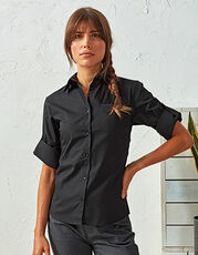 Premier Workwear - Women s Roll-Sleeve Poplin Blouse Black /Titelbild