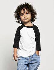 Canvas - Toddler 3/4 Sleeve Baseball Tee White Black Red Denim Heather Peach /Titelbild