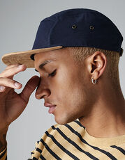 Beechfield - Suede Peak 5 Panel Cap Black Navy /Titelbild