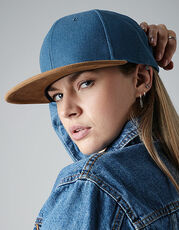 Beechfield - Suede Peak Snapback Vintage Black Denim Blue /Titelbild