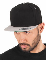 FLEXFIT - Classic 5 Panel Snapback Cap Black Silver /Titelbild