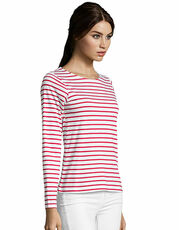 Women´s Long Sleeve Striped T-Shirt Marine
