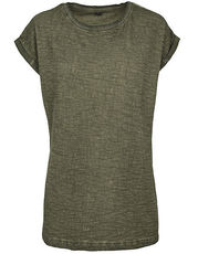 Ladies` Spray Dye Extended Shoulder Tee