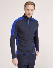 Adults 1/4 Zip Midlayer With Contrast Panelling