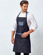 Premier Workwear - Domain Contrast Denim Bib Apron Indigo Denim (ca. Pantone 2767) Black Denim (ca. Pantone 433) /Titelbild