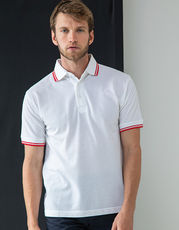 Henbury - Double Tipped Piqué Polo 65/35 Sky White Navy Red /Titelbild