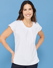 Ladies´ Pleat Front Short Sleeve Blouse