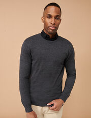 Henbury - Men s Lightweight Crew Neck Jumper Grey Marl Black Navy /Titelbild