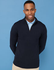 Henbury - Men s Quarter Zip Jumper Navy Grey Marl Black /Titelbild