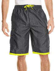 Burnside - Striped Swim Trunks Red Heather Charcoal Yellow /Titelbild