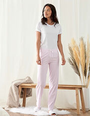 Towel City - Long Pant Pyjama Set In A Bag White Heather Grey Pink White Stripe /Titelbild