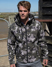 Result - Camo TX Performance Hooded Softshell Jacket Camo Charcoal Camo Green /Titelbild