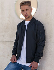 Build Your Brand - Nylon Bomber Jacket Dark Olive Black /Titelbild