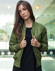 Build Your Brand - Ladies  Nylon Bomber Jacket Dark Olive Black /Titelbild