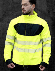 Korntex - EOS Hi-Vis Workwear Softshell Jacket With Printing Area Signal Yellow Signal Orange Black /Titelbild