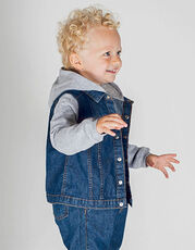 Larkwood - Denim Jacket With Fleece Hood And Sleeves Blue Denim /Titelbild